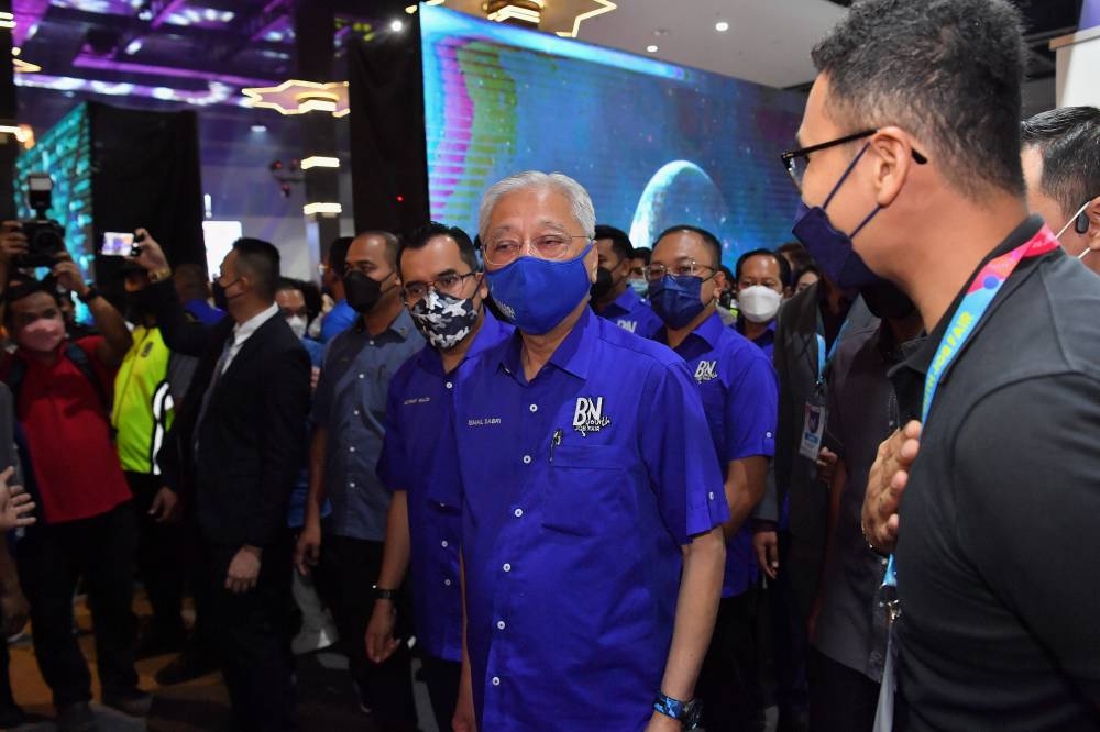 Prime Minister Datuk Seri Ismail Sabri Yaakob is seen during the Barisan Nasional Youth’s Career Fair at the World Trade Centre in Kuala Lumpur June 26, 2022. — Bernama pic