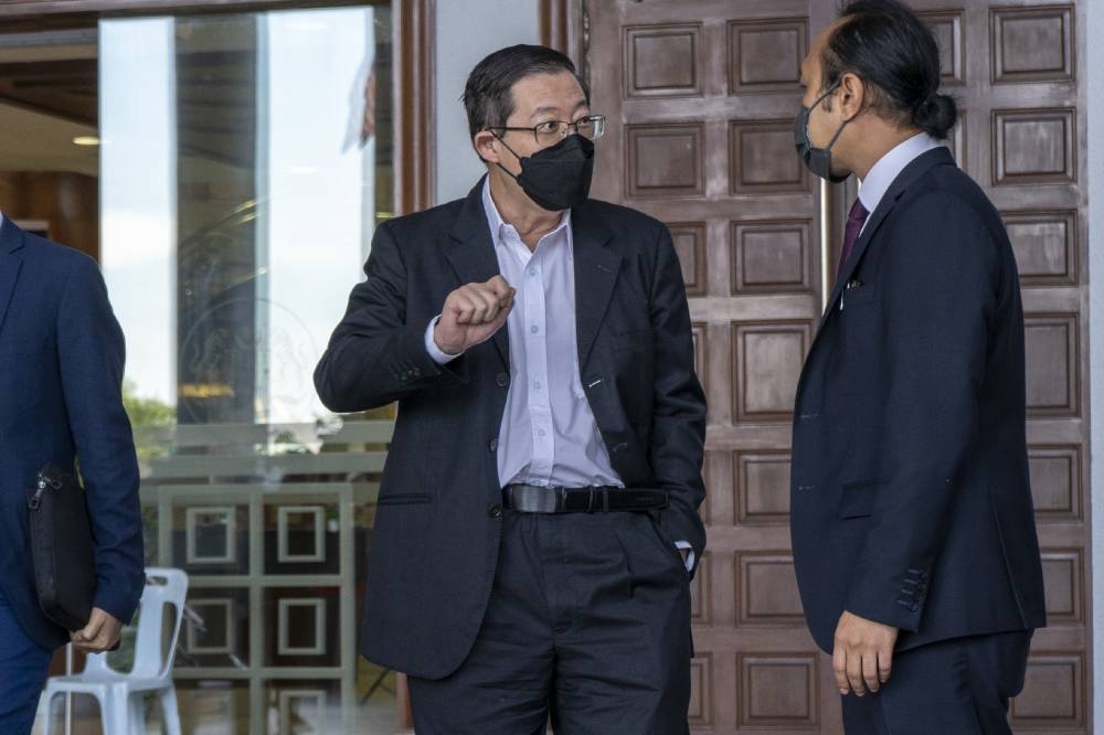 Lim Guan Eng is seen leaving the Kuala Lumpur High Court June 27, 2022. ― Picture by Shafwan Zaidon