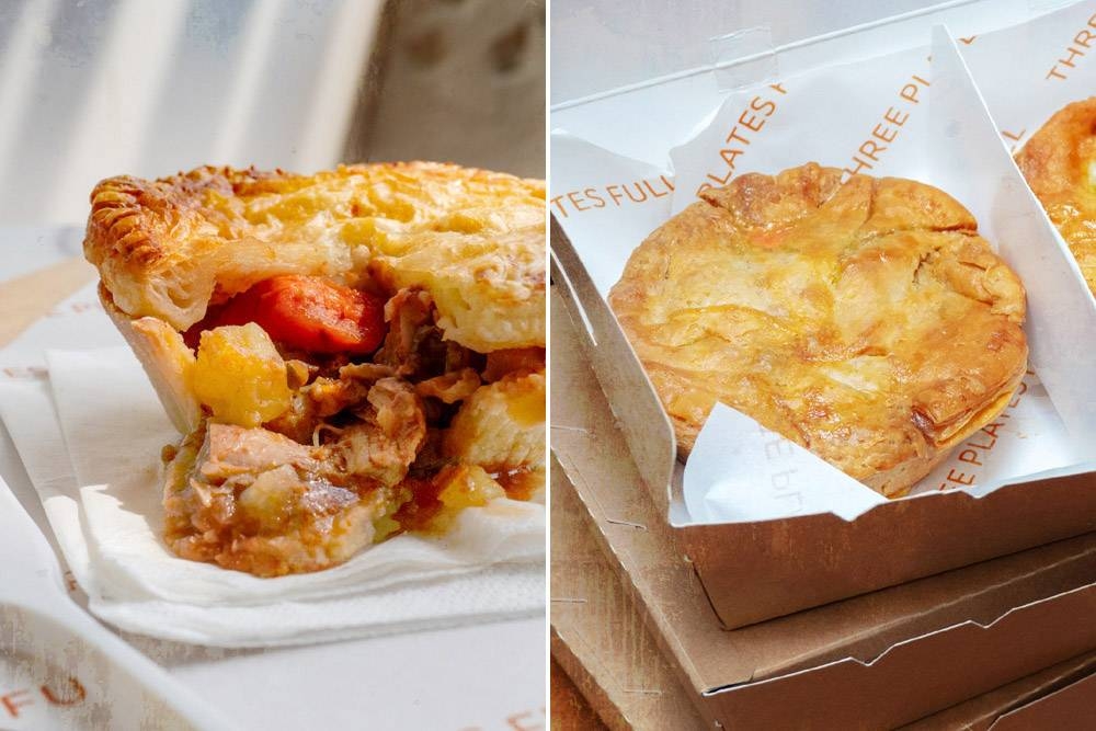 Delivery-only hero: baked-to-order pork pies.