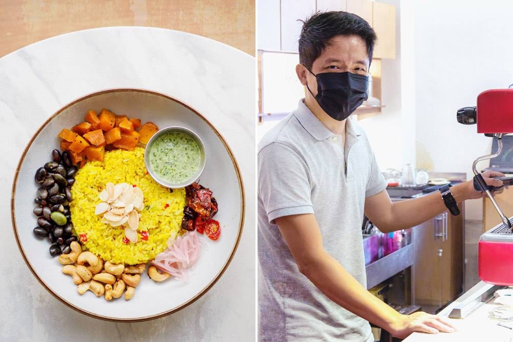 Nine-Spice Rice Pilaf (left). Three Plates Full founder Roy See (right).