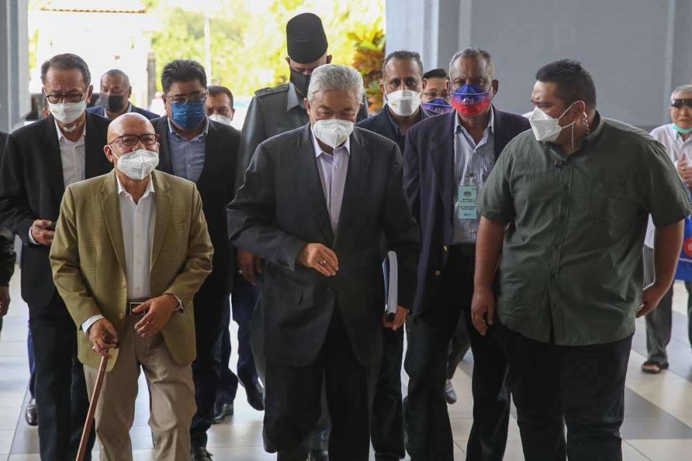 Datuk Seri Ahmad Zahid Hamidi arrives at the Kuala Lumpur High Court June 28, 2022. — Picture by Yusof Mat Isa