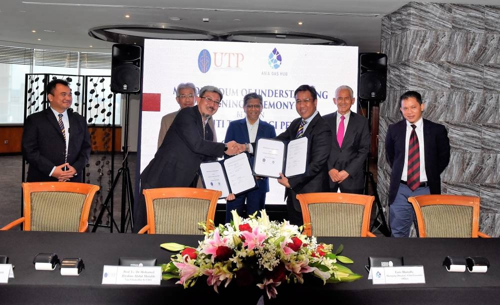 AGH Chief Executive Officer Faris Mustaffa said in statement that the MoU will be in force for a period of three years and the cooperation with  Universiti Teknologi Petronas (UTP) will enhance the development of the required systems for the Malaysian gas market to operate on a level equal to that of more mature markets. — Picture courtesy of Universiti Teknologi Petronas