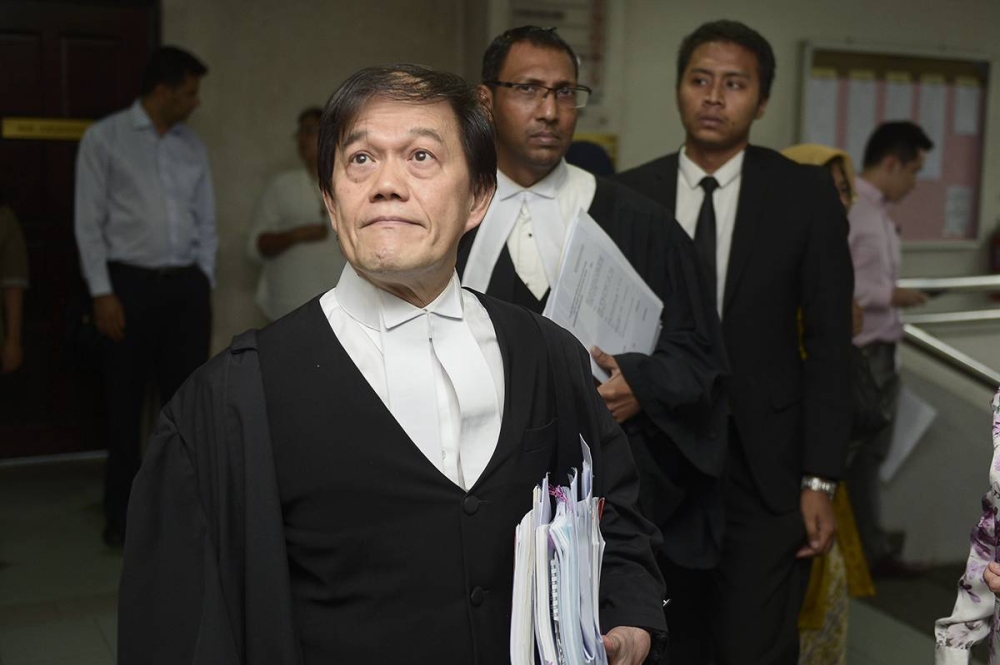 Lawyer Hisyam Teh Poh Teik is seen at the Shah Alam Court Complex in this March 2019 file photograph. — Picture by Mukhriz Hazim