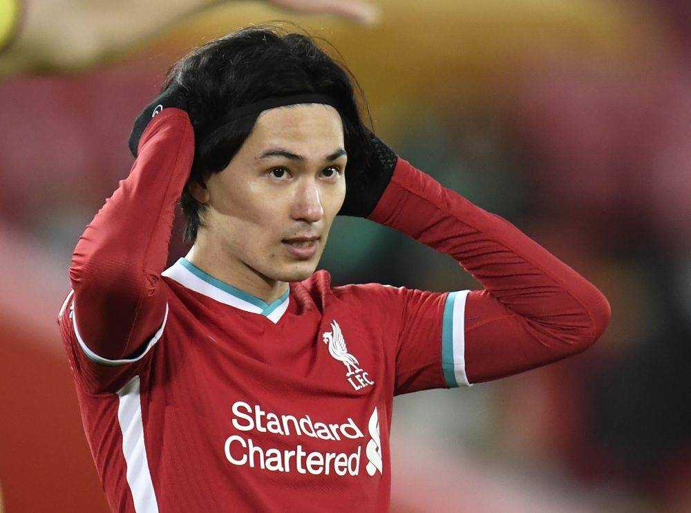 Liverpool's Takumi Minamino is pictured during the game against Burnley at Anfield, Liverpool January 21, 2021. — Reuters pic