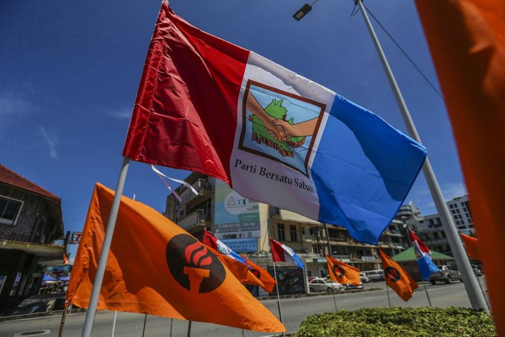 A Parti Bersatu Sabah (PBS) flag during the Sabah state election in Kota Kinabalu, Sabah, September 13, 2020. PBS vice-president Datuk Dr Joachim Gunsalam said the party was now in the leadership transition process and all delegates were free to choose anyone they felt could better lead the party in the future. — Picture by Firdaus Latif