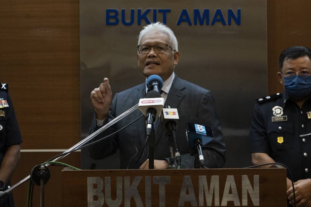 Datuk Seri Hamzah Zainudin said during a news conference at Bukit Aman yesterday that action will be taken against those who disregard the laws after the deadline. — Picture by Shafwan Zaidon