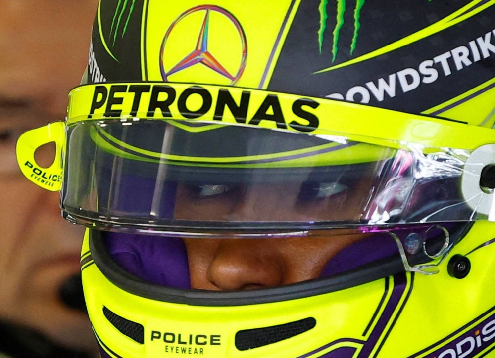 Mercedes' Lewis Hamilton during a practice session at Silverstone Circuit, Silverstone in Britain July 1, 2022. ― Reuters pic