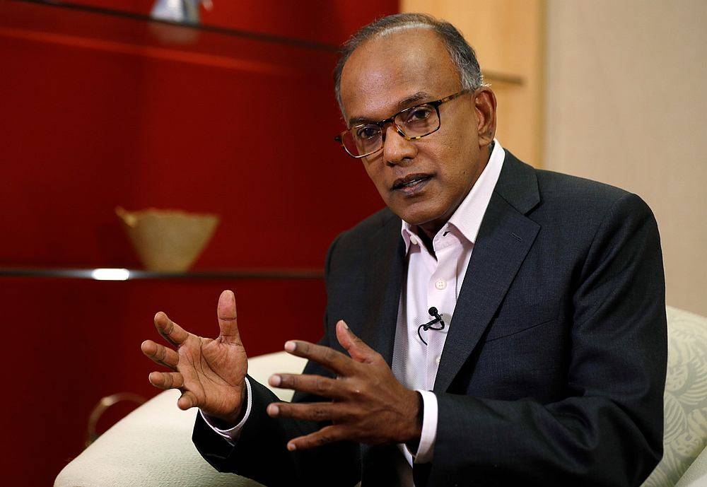 Singapore's Law Minister K. Shanmugam speaks during an interview in Singapore July 31, 2019. — Reuters pic