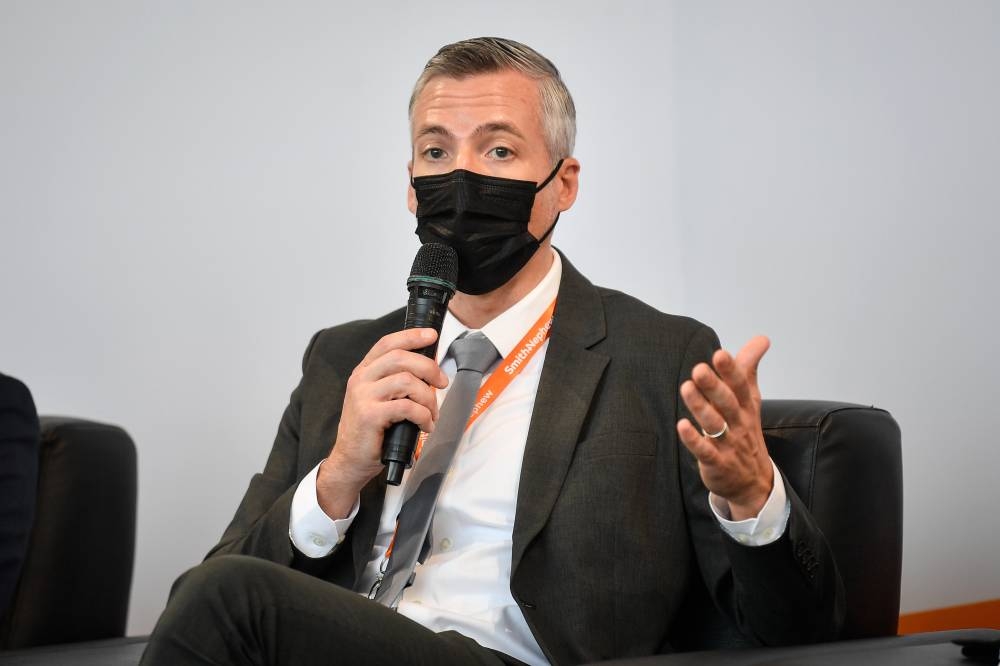 Managing Director and Site Leader of Smith Nephew Operations Malaysia Sdn Bhd, Mark Arthun during a press conference at the opening of Smith Nephew Penang Manufacturing Facility in Batu Kawan June 28, 2022. — Bernama pic