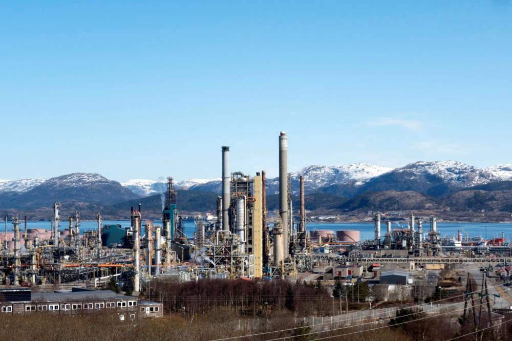 A general view of the oil refinery in Mongstad, Norway April 1, 2018. Picture taken April 1, 2018. — Reuters pic