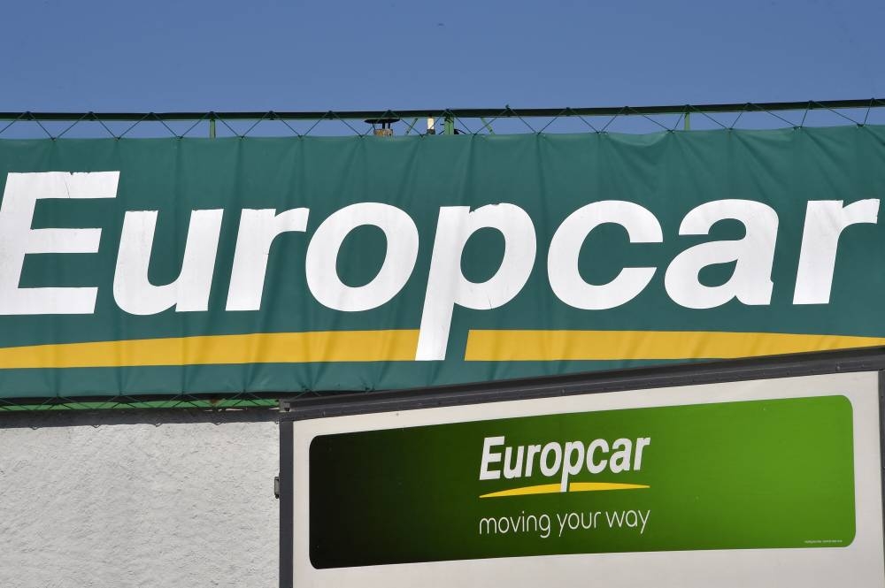This file photo taken on March 16, 2017 in Nantes, western France, shows the logo of car renter Europcar. A consortium led by German auto giant Volkswagen said on July 5, 2022 it would remove Europcar from the stock exchange this month as it completes its takeover of the car rental firm. — AFP pic