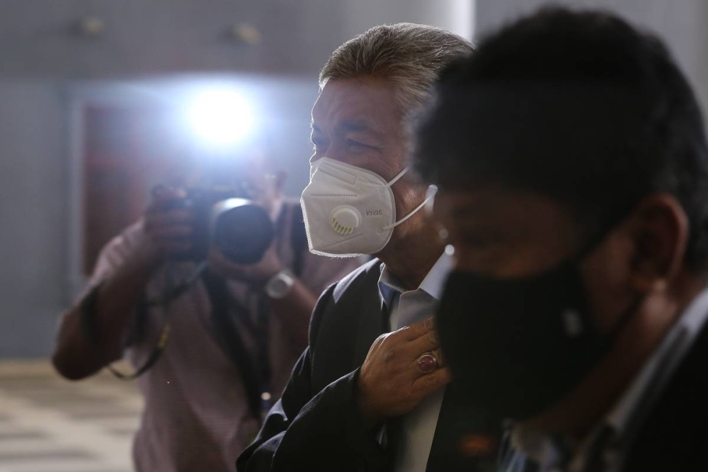 Datuk Seri Ahmad Zahid Hamidi arrives at the Kuala Lumpur High Court July 5, 2022. — Picture by Yusof Mat Isa