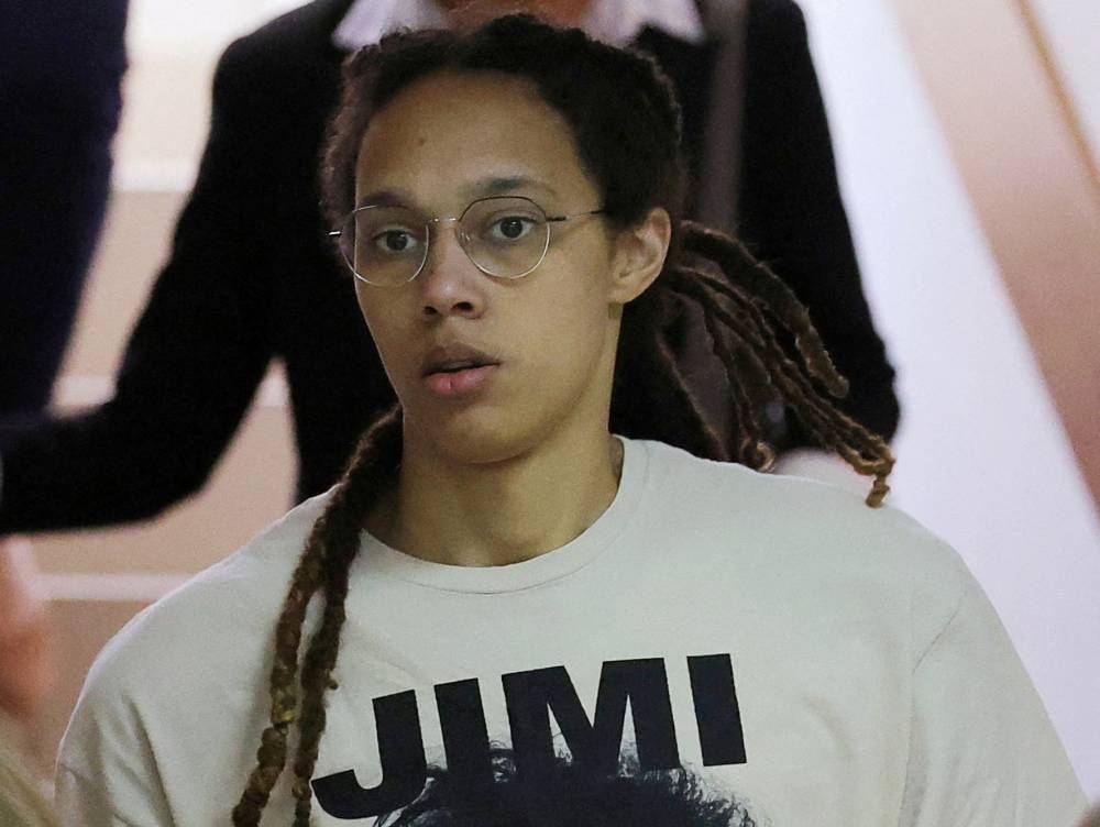 US basketball player Brittney Griner, who was detained in March at Moscow's Sheremetyevo airport and later charged with illegal possession of cannabis, is escorted before a court hearing in Khimki outside Moscow July 1, 2022. — Reuters pic
