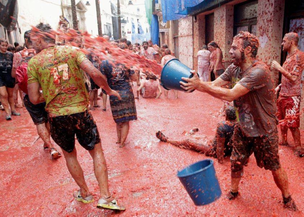 On August 31, huge crowds of tourists and locals are expected to hurl tomatoes at each other during the annual ‘Tomatina’ festival in Bunol, eastern Spain. — Reuters pic