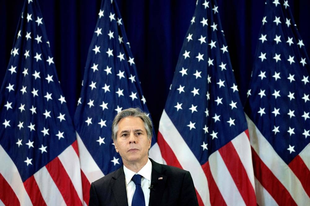 US Secretary of State Antony Blinken speaks during a press availability in Nusa Dua, on the Indonesian resort island of Bali on July 9, 2022. ― AFP pic
