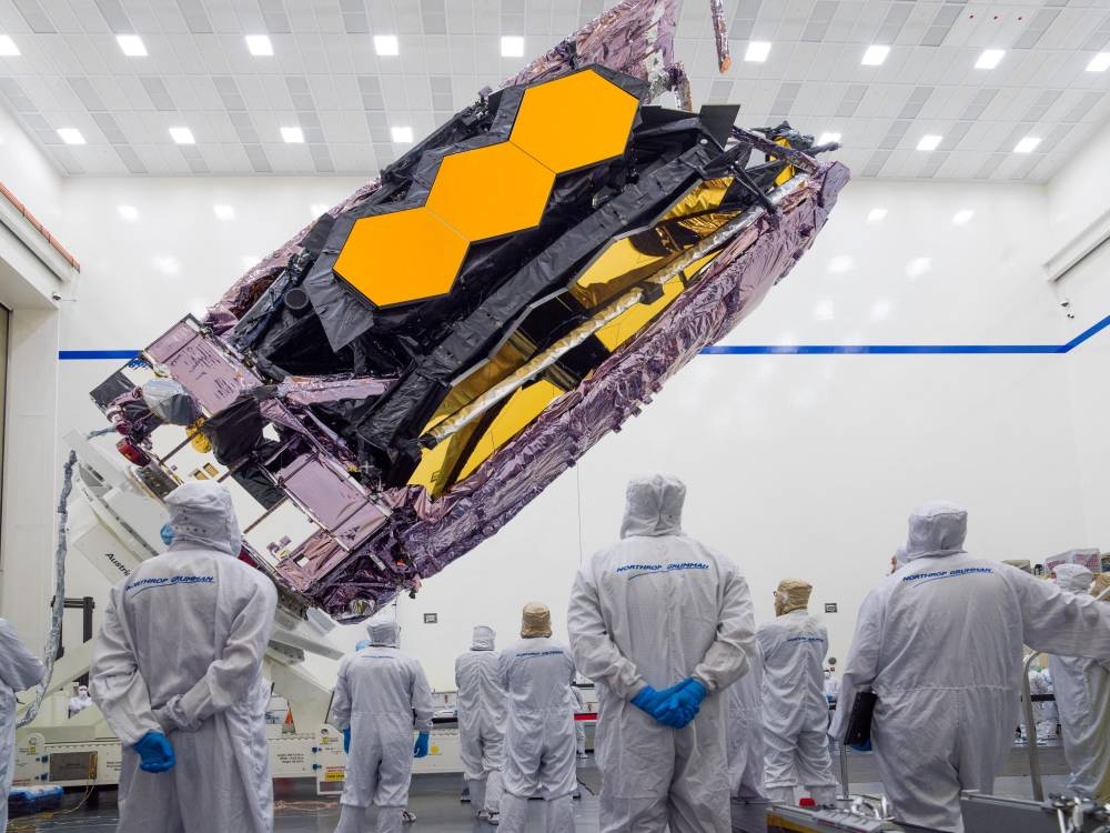 The James Webb Space Telescope is packed up for shipment to its launch site in Kourou, French Guiana in an undated photograph at Northrop Grumman's Space Park in Redondo Beach, California. — Nasa/Chris Gunn handout pic via Reuters