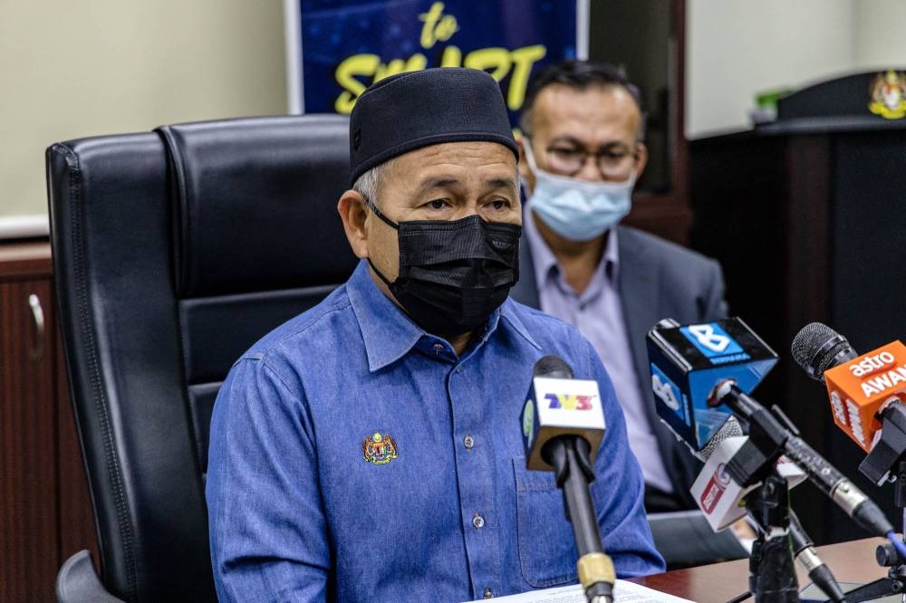 Datuk Seri Tuan Ibrahim Tuan Man speaks at a press conference at the Stormwater Management and Road Tunnel (SMART) control centre in Kuala Lumpur March 7, 2022. — Picture by Firdaus Latif