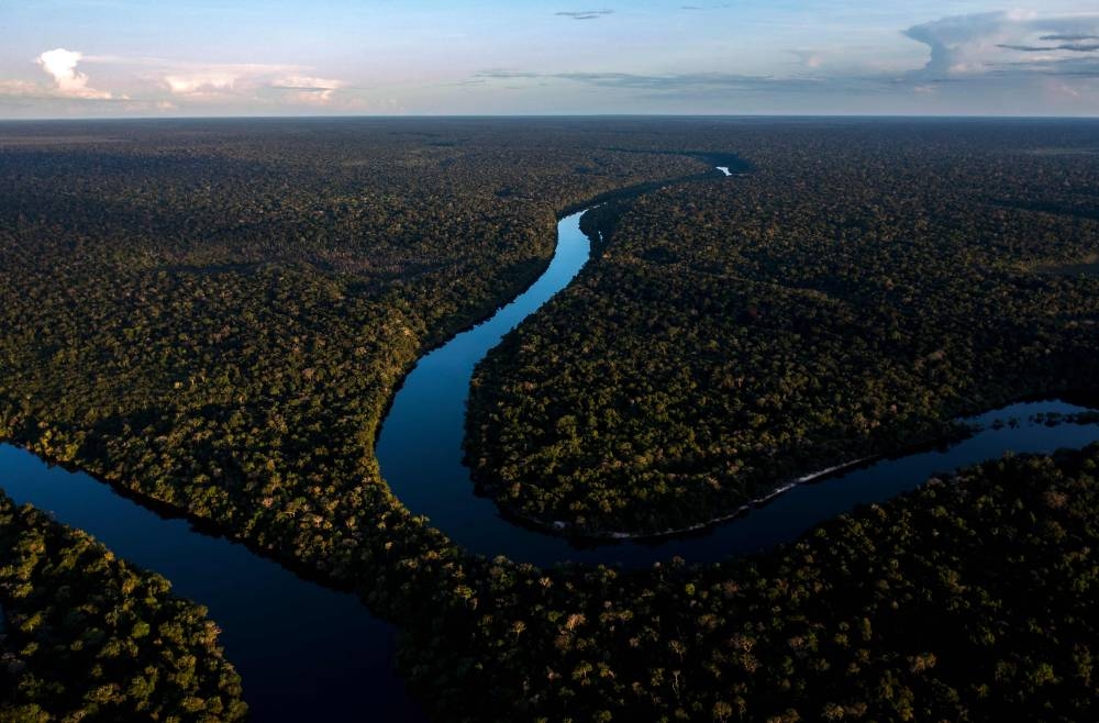 A drone view of the Manicore river, deep inside the Amazonia rainforest, Amazonas state, Brazil, on June 7, 2022. — AFP pic