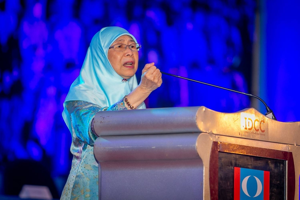 Datuk Seri Dr Wan Azizah speaks during the PKR National Congress at IDCC  Shah Alam July 15, 2022. — Picture by Devan Manuel
