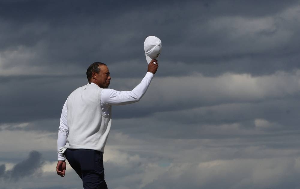 Tiger Woods of the US reacts on the 18th during the second round of the British Open at the Old Course, St Andrews, Scotland, Britain, July 15, 2022. — Reuters pic 