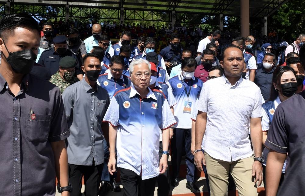 Prime Minister Datuk Seri Ismail Sabri Yaakob arrives at the 2022 National Youth Day celebration in Tuaran July 16, 2022. ― Bernama pic