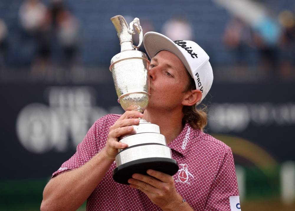Cameron Smith celebrates with the Claret Jug after winning The Open Championship in St Andrews, Scotland July 17, 2022. — Reuters pic
