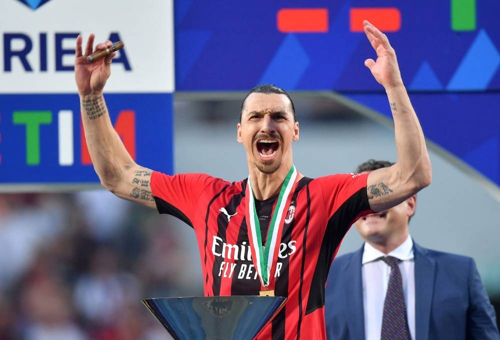Zlatan Ibrahimovic, who turns 41 in October, underwent surgery on his left knee in May which is likely to limit his playing time for the rest of 2022. — Reuters pic 
