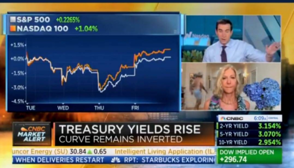 A man in underwear decided to photobomb CNBC's business news programme Squawk Box on Monday. —  Twitter screencap