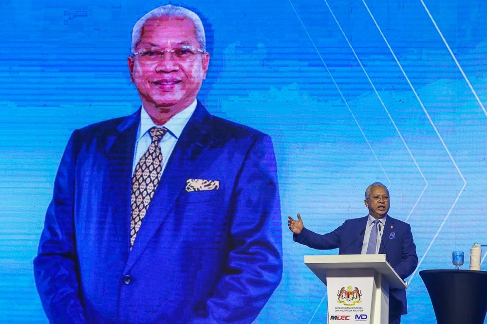 Communications and Multimedia Minister Tan Sri Annuar Musa deliver his speech during the launches of the Malaysia Digital in Kuala Lumpur July 04, 2022. Picture by Yusof Mat Isa
