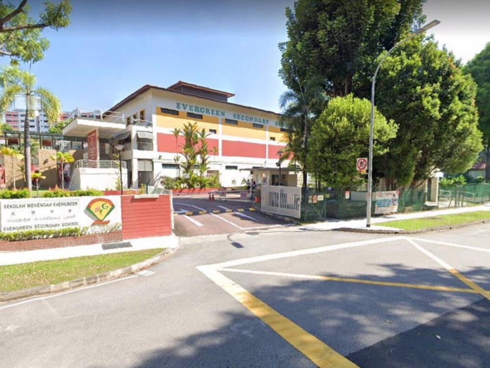 Exterior view of Evergreen Secondary School in Woodlands. ― Picture via Google Maps