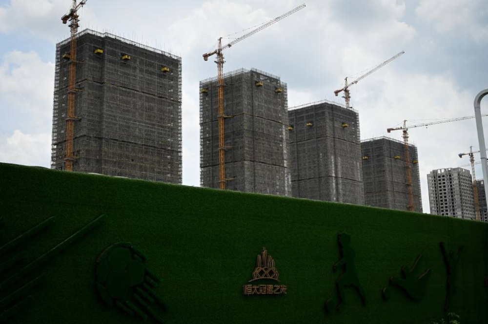 A general view shows Evergrande residential buildings under construction in Guangzhou, in China’s southern Guangdong province on July 18, 2022. — AFP pic