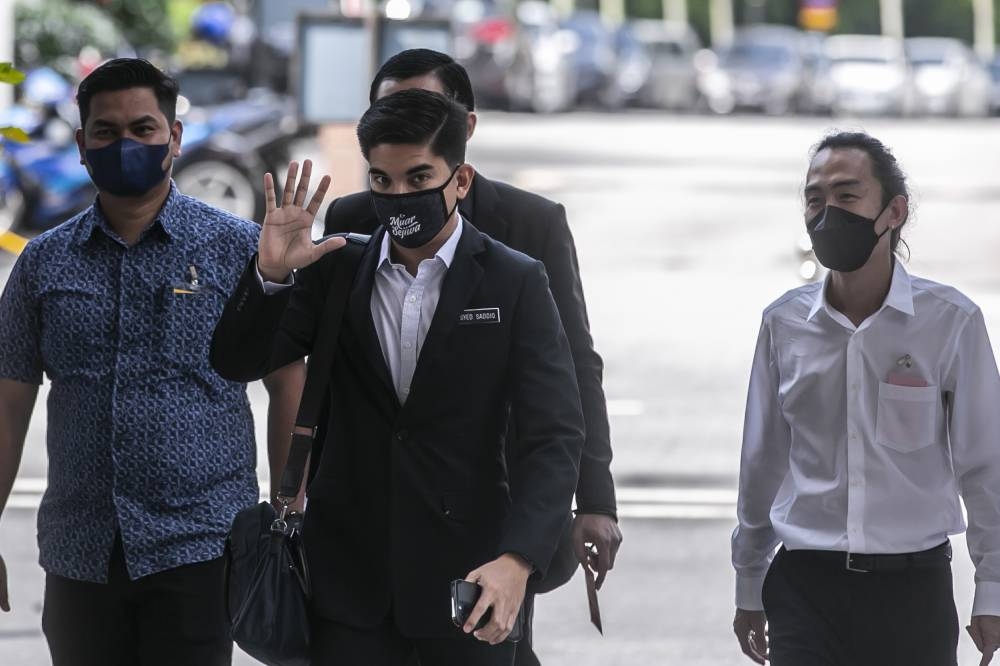 Muar MP Syed Saddiq Syed Abdul Rahman is pictured at the Kuala Lumpur High Court July 25, 2022. — Picture by Hari Anggara