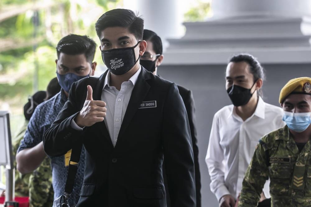 Muar MP Syed Saddiq Syed Abdul Rahman is pictured at the Kuala Lumpur High Court July 25, 2022. — Picture by Hari Anggara