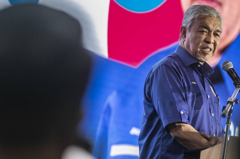 BN chairman Datuk Seri Ahmad Zahid Hamidi. — Picture by Hari Anggara