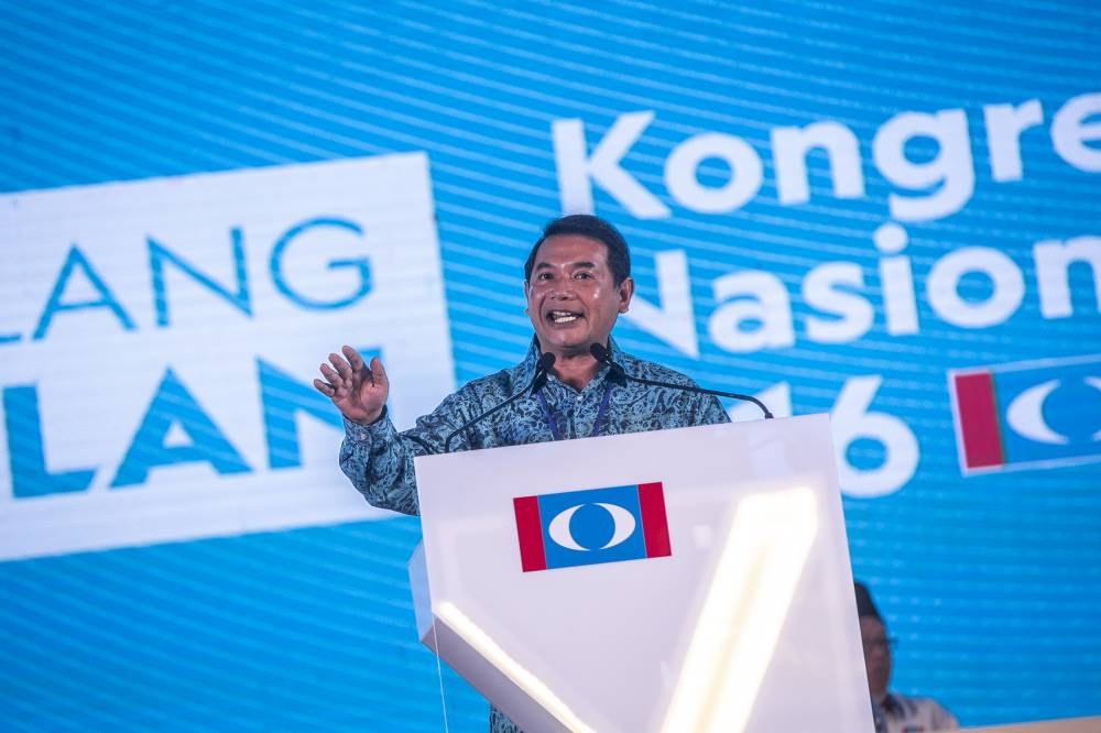PKR deputy president Rafizi Ramli speaks during the 16th PKR Congress in Ideal Convention Centre (IDCC) Shah Alam July 17, 2022. — Picture by Hari Anggara
