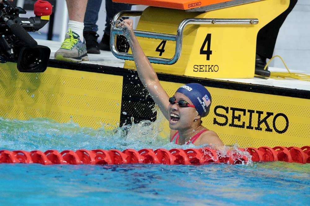 Phee Jinq En of Malaysia competes in the 100 metre breaststroke women final during the 29th SEA Games at National Aquatic Centre, Bukit Jalil in this file photo taken on August 24, 2017. — Picture by Mukhriz Hazim   