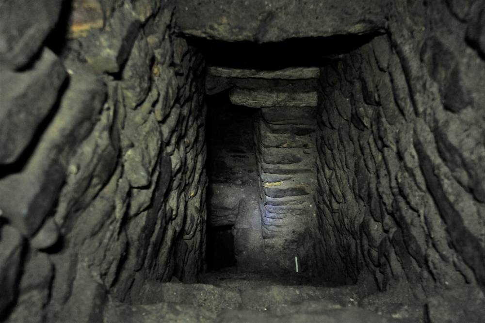 Part of an area is pictured, where archaeologists of the National Institute of Anthropology and History (INAH) found remains that reveal cremation rites for Mayan rulers at Tonina pyramid, in Ocosingo, Chiapas state, Mexico. — Handout by INAH via Reuters