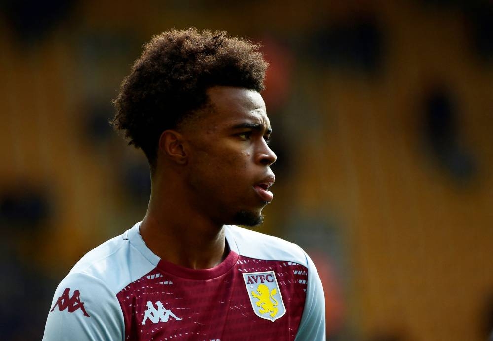  Aston Villa's Carney Chukwuemeka during the warm up before the match against Wolverhampton Wanderers at the Molineux Stadium, Wolverhampton April 2, 2022. — Reuters pic