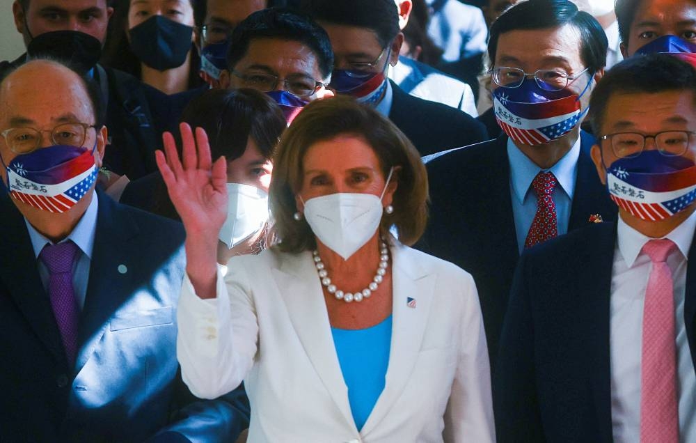 US House of Representatives Speaker Nancy Pelosi visits the parliament in Taipei August 3, 2022. — Reuters pic