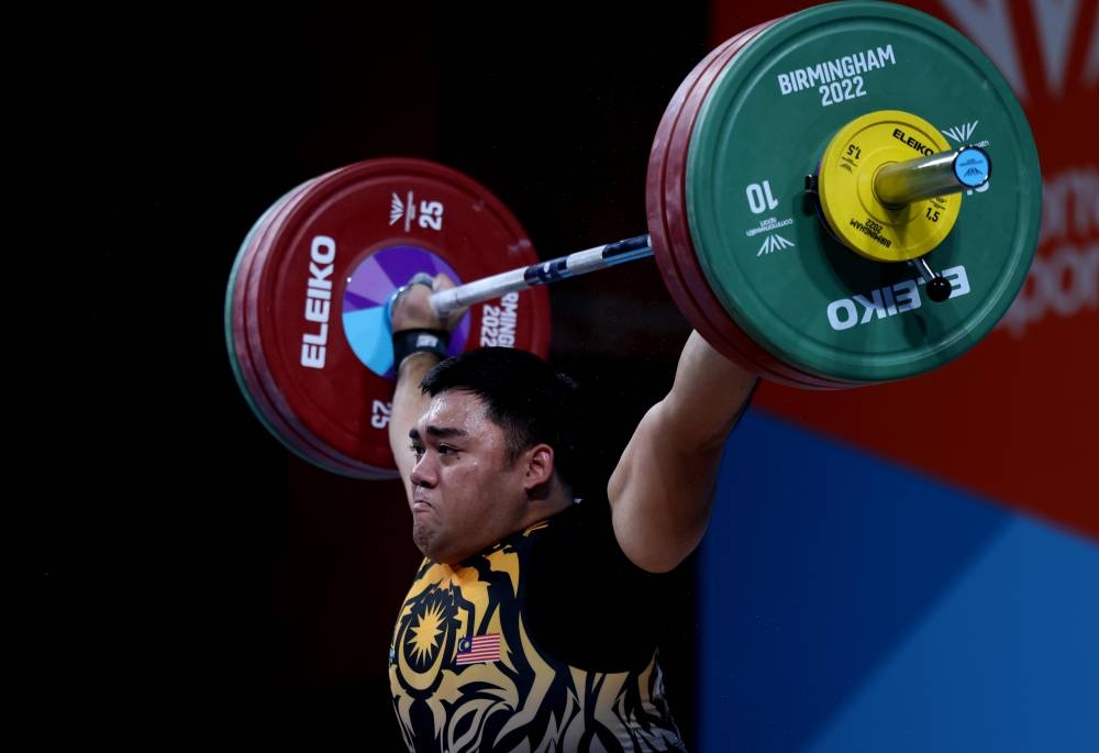 Muhammad Hafiz Shamsuddin finished 10th out of 11 participants in the men’s 109-kilogramme category. — Bernama pic