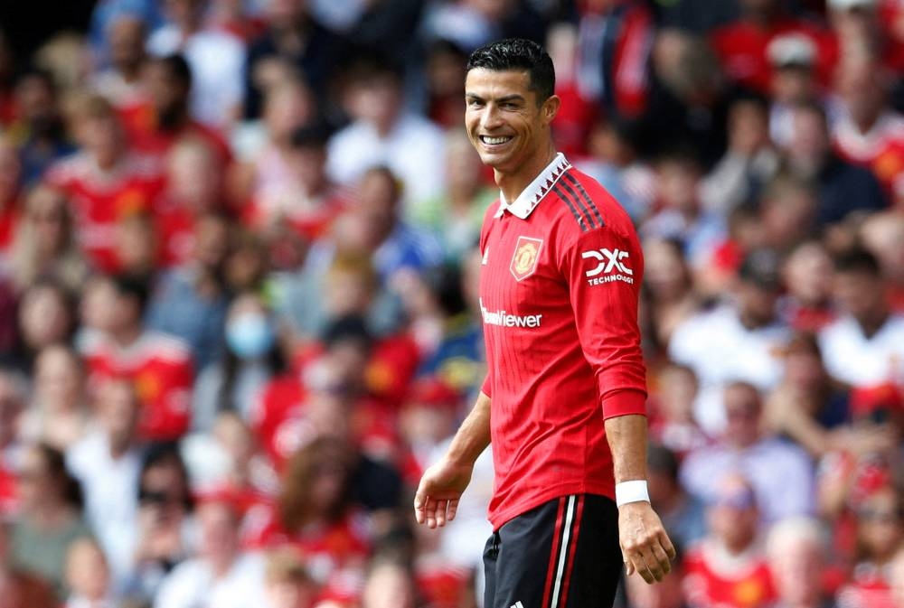 Manchester United's Cristiano Ronaldo reacts during the friendly against Rayo Vallecano at Old Trafford, Manchester July 31, 2022. — Reuters pic 