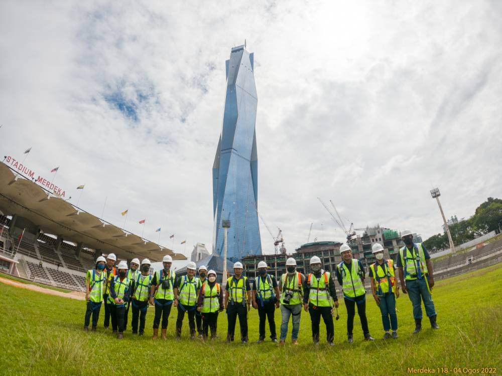 In early June 2021, the Merdeka 118 tower officially became Malaysia’s tallest building when the final roof slab was completed and the peak of Level 118 was safely reached. — Picture courtesy of PNB Merdeka Ventures Sdn Bhd