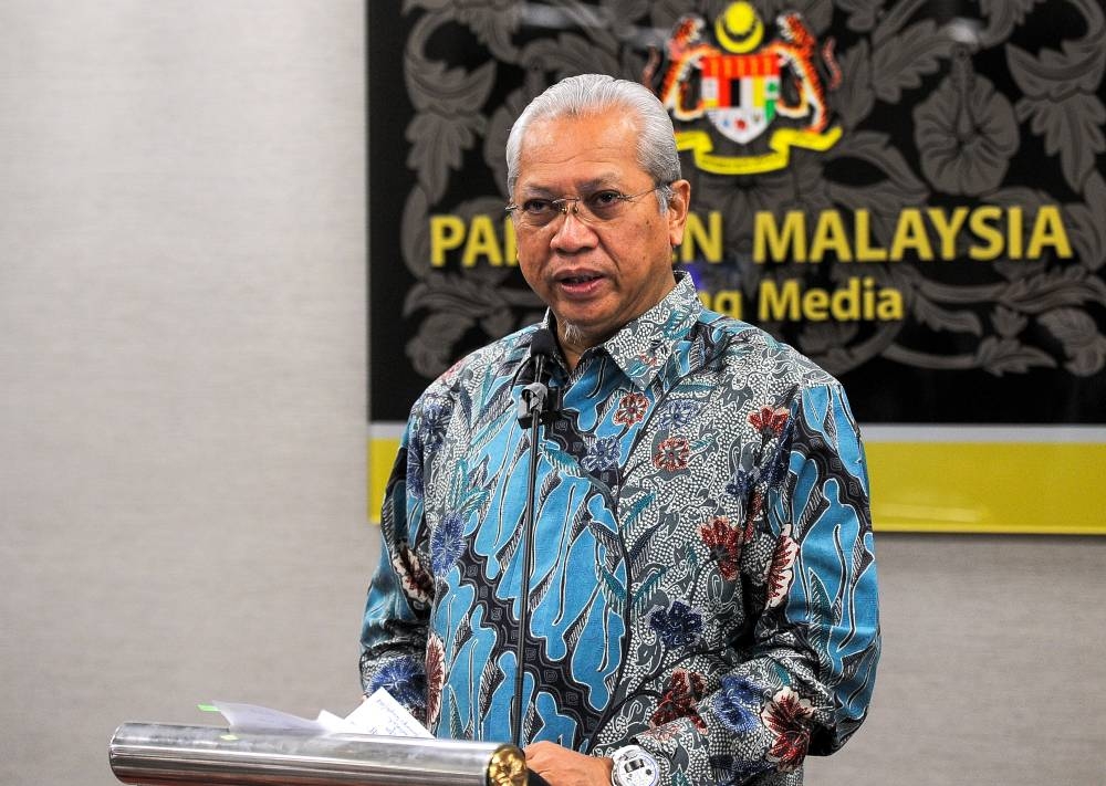 Communications and Multimedia Minister Tan Sri Annuar Musa speaks during a press conference in Parliament, Kuala Lumpur August 4, 2022. — Bernama pic