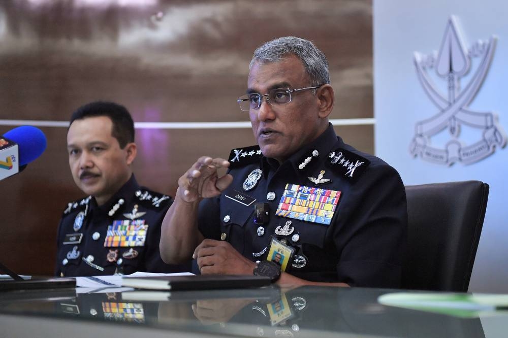 Pahang police chief Datuk Seri Ramli Mohamed Yoosuf speaks to the media at the Pahang police headquarters in Kuantan, August 8, 2022. — Bernama pic 