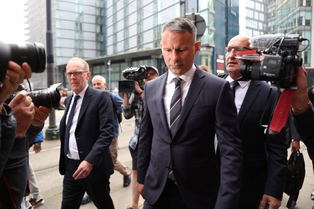 Former Manchester United footballer Ryan Giggs arrives at Manchester Crown Court in Manchester, Britain, August 8, 2022. — Reuters pic 