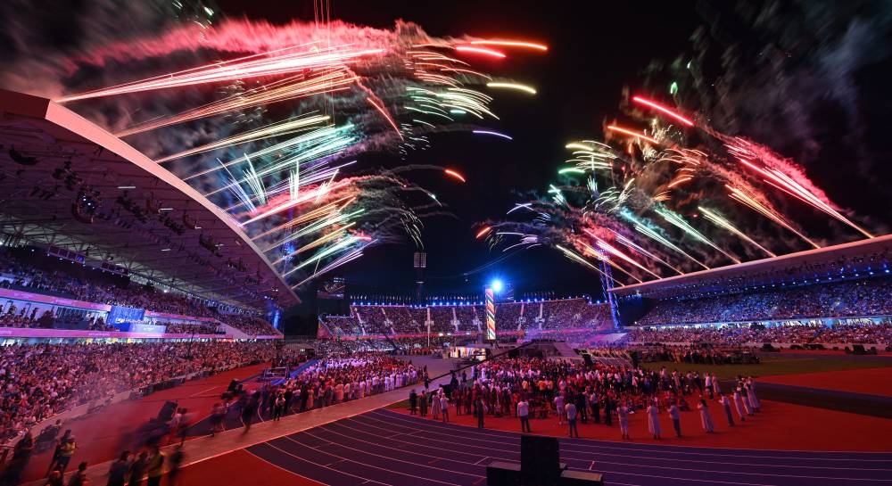 Fireworks erupt over the Alexander Stadium during the closing ceremony for the Commonwealth Games in Birmingham, central England, on August 8, 2022. — AFP pic