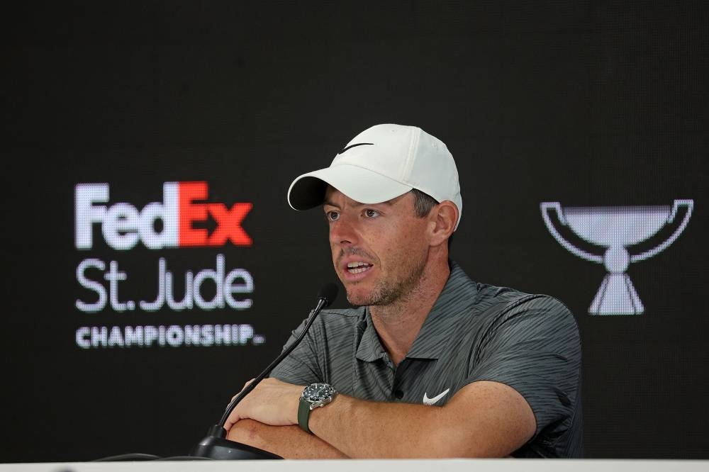 Rory McIlroy speaks with the media during the pro-am prior to the FedEx St. Jude Championship at TPC Southwind in Memphis August 10, 2022. — Reuters pic  
