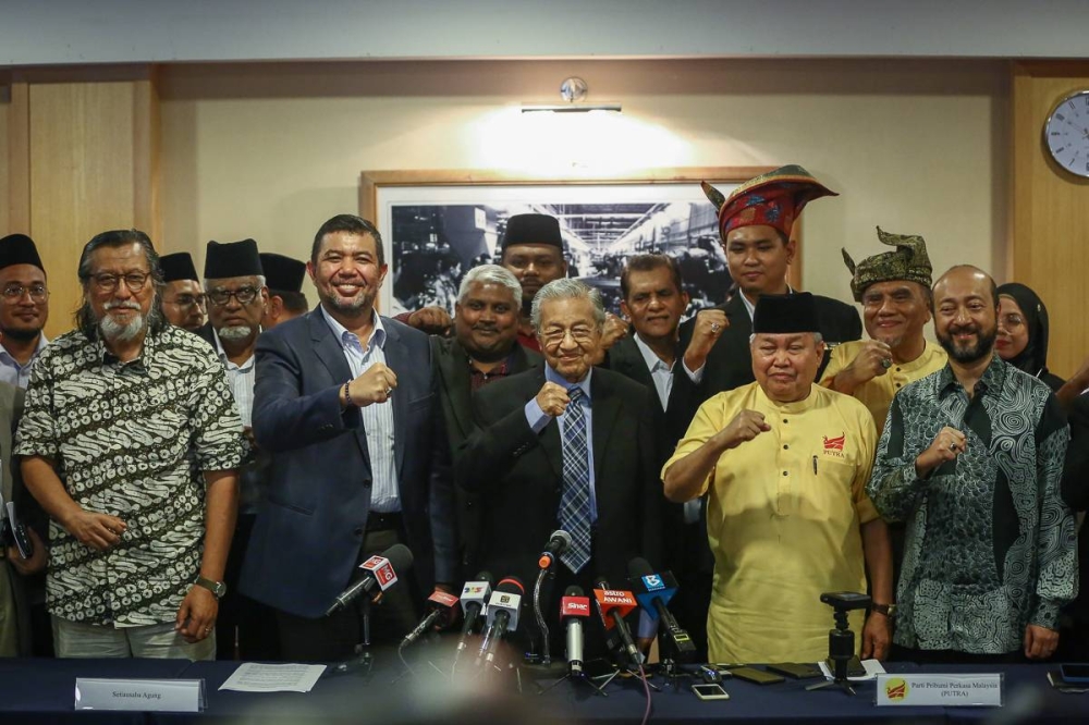 On August 4, Pejuang chairman Tun Dr Mahathir Mohamad announced the formation of GTA, a coalition aimed at empowering the Malays, especially in the economic field, and it will field candidates in 120 parliamentary constituencies in peninsular Malaysia, especially in areas with a Malay majority. — Picture by Yusof Mat Isa