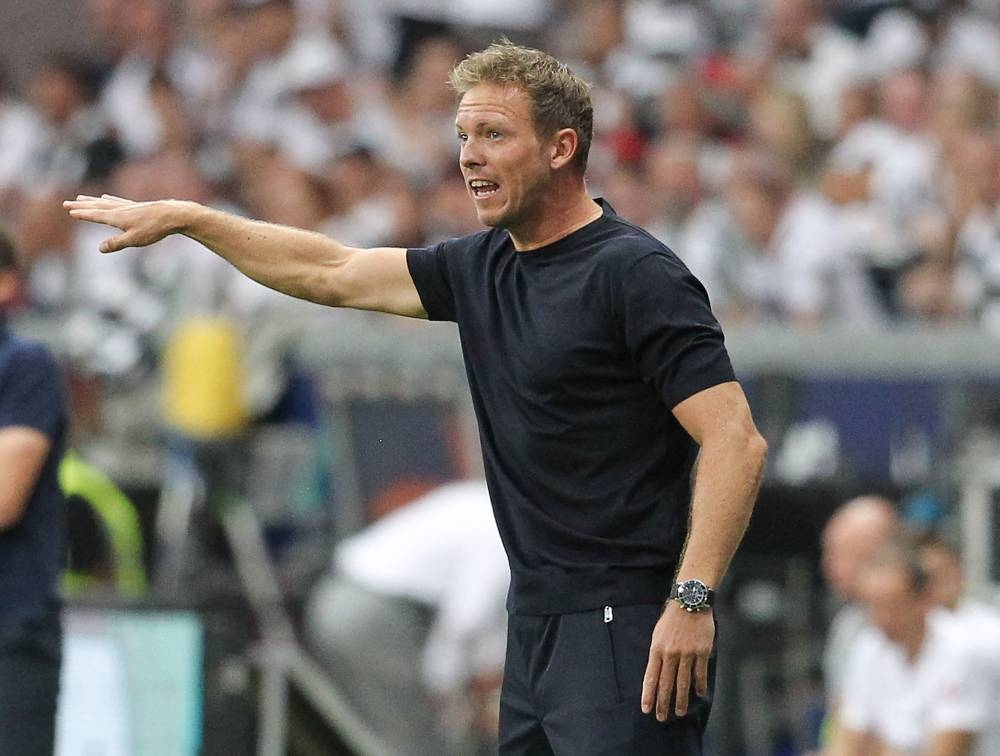 Bayern Munich head coach Julian Nagelsmann reacts during the German first division Bundesliga match between Eintracht Frankfurt and FC Bayern Munich in Frankfurt am Main, western Germany, August 5, 2022. — AFP pic 
