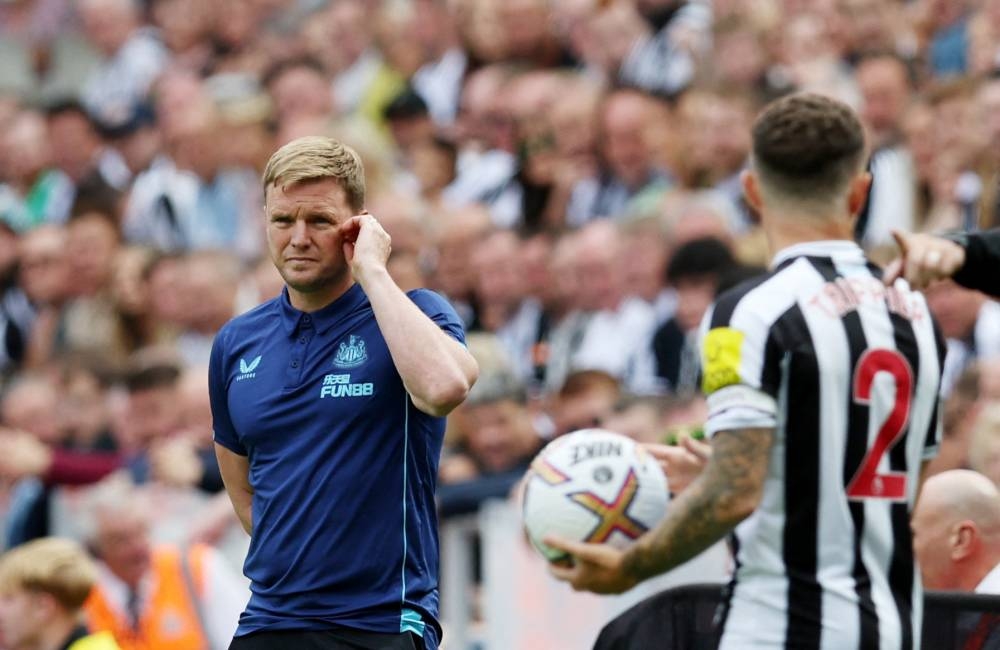 Newcastle United manager Eddie Howe looks on during a match against Nottingham Forest at St James’ Park, Newcastle, Britain, August 6, 2022. — Reuters pic 